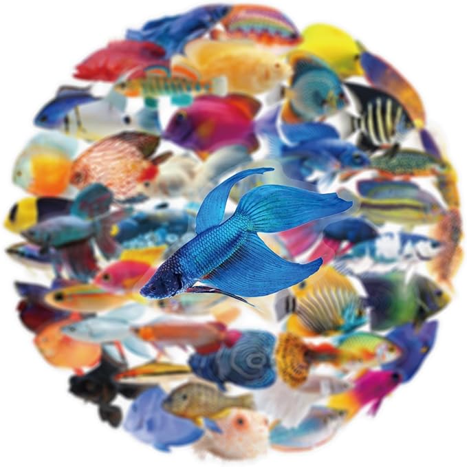 50 Pcs Clear PET Fish Aesthetic Stickers - Image 9