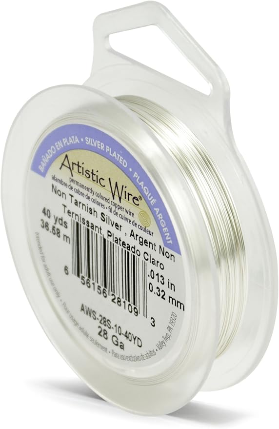 Artistic Wire, 28 Gauge Silver Plated Tarnish Resistant Colored Copper Craft by ArtisticWire