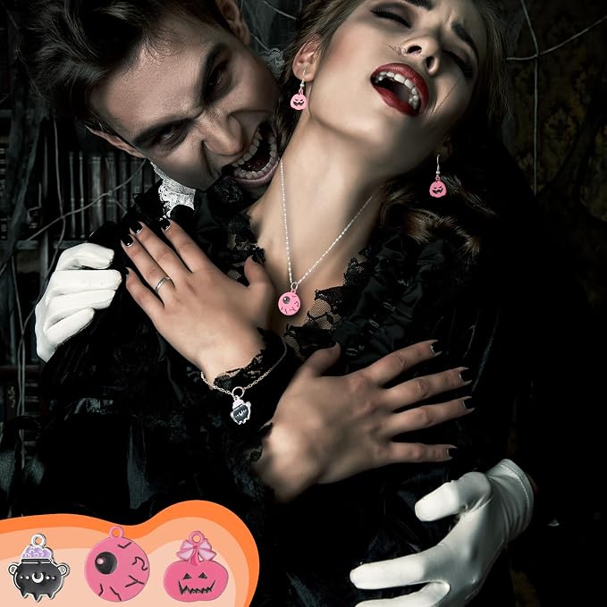 Giegxin 150 Pcs Pink Halloween Charms Bulk - Image 7