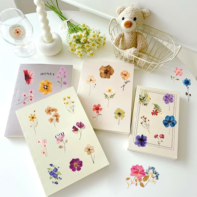 100PCS Transparent Flora Scrapbook Stickers, Vintage Aesthetic Flowers Sticker - Image 8