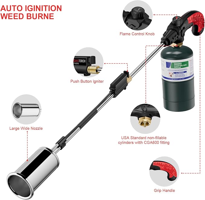Sondiko Big Flame Propane Torch Head Kit, Weed Torch, Heavy Duty Blow Torch - Image 7