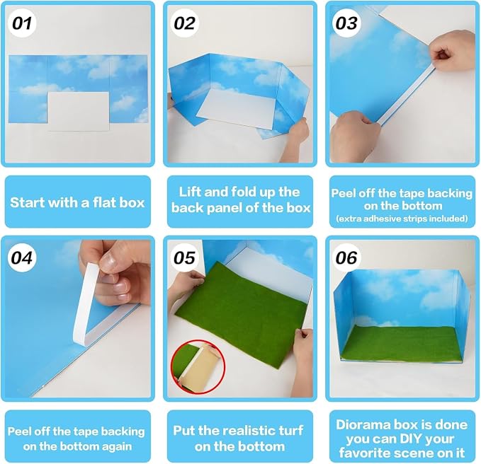 Cardboard Diorama Kit 4 Pcs Includes Diorama Box - Image 7
