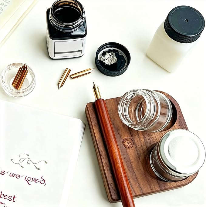 Upgrade Wooden Tilting Calligraphy Pen Holder - Image 6