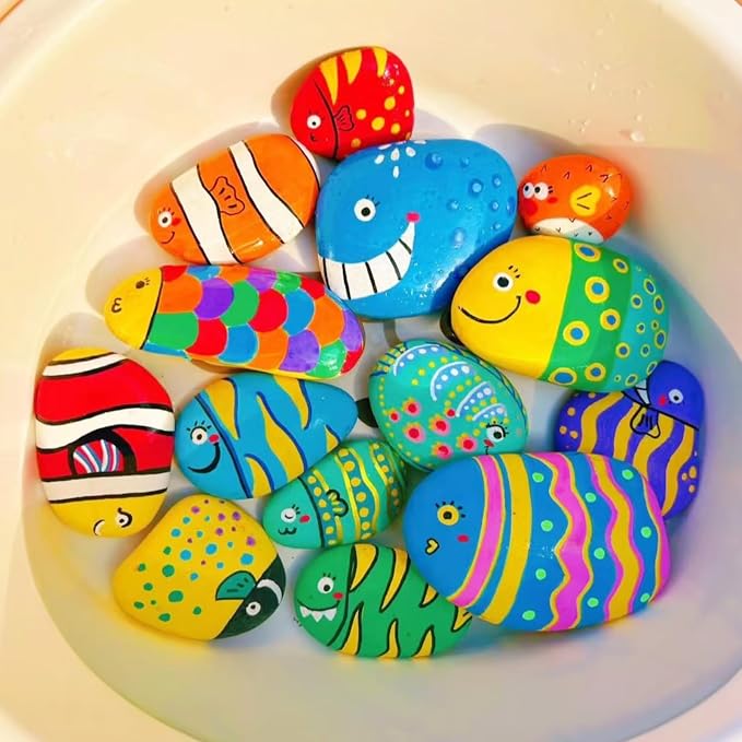 50PCS Painting Rocks, Medium Small & Tiny River Rocks - Image 6