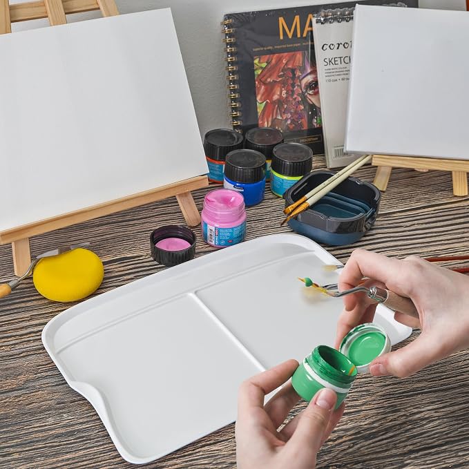 DUGATO Rectangular Plastic Paint Palette, 13.8 x 9 in | 3 Large Mixing Wells - Image 8