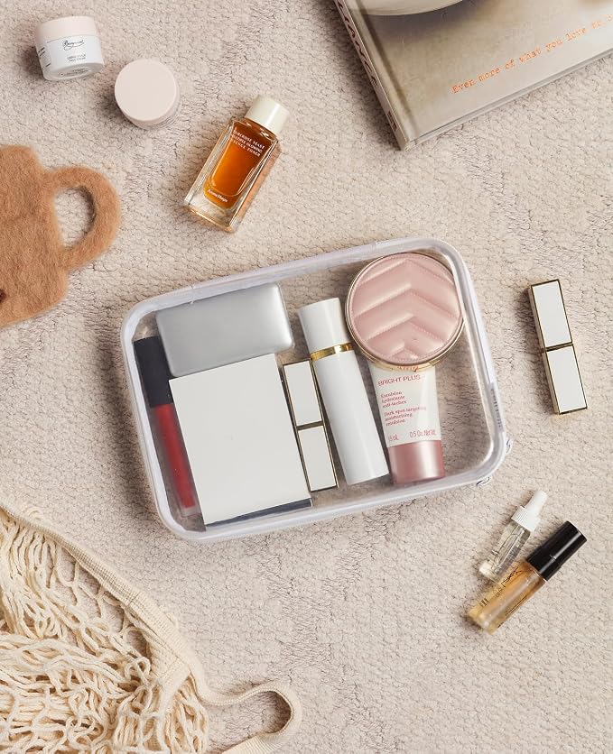 CoiiJoii 6PCS Clear Hard Shell Zipper Case, Portable Cosmetic Bag - Image 7