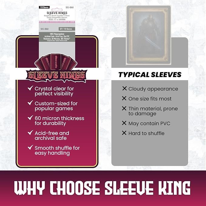Sleeve Kings Standard Card Sleeves – 110 Count, Large Size, Compatible - Image 6