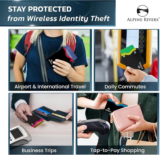 Alpine Rivers RFID Blocking Sleeves, Credit Card Protector, Passport Sleeve | - Image 6