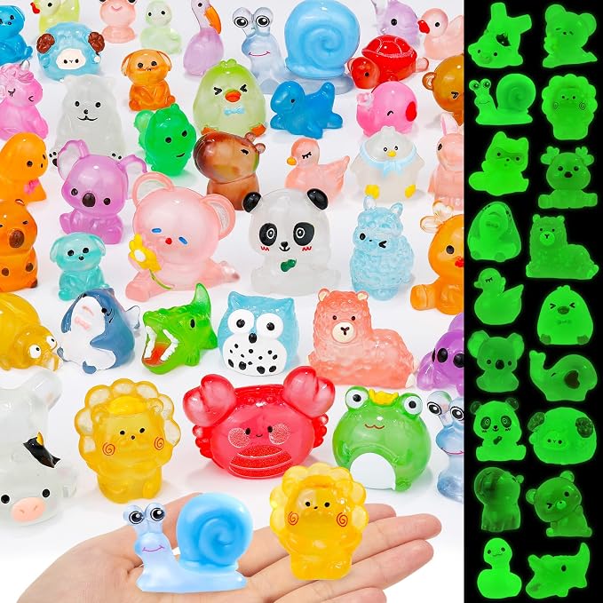 80 Pcs Luminous Mini Resin Animals 80 Styles Tiny Little Glow in The Dark - Image 8