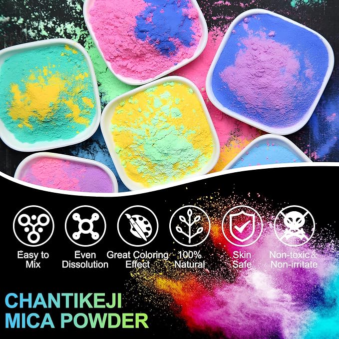 Mica Powder, 7.05OZ(200g), Soft Light Amber Gold Mica Powder Pigment - Image 7