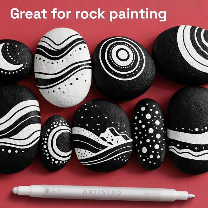 ARTISTRO 24 White Dual-Tip Acrylic Paint Markers – Paint Pens Set - Image 7