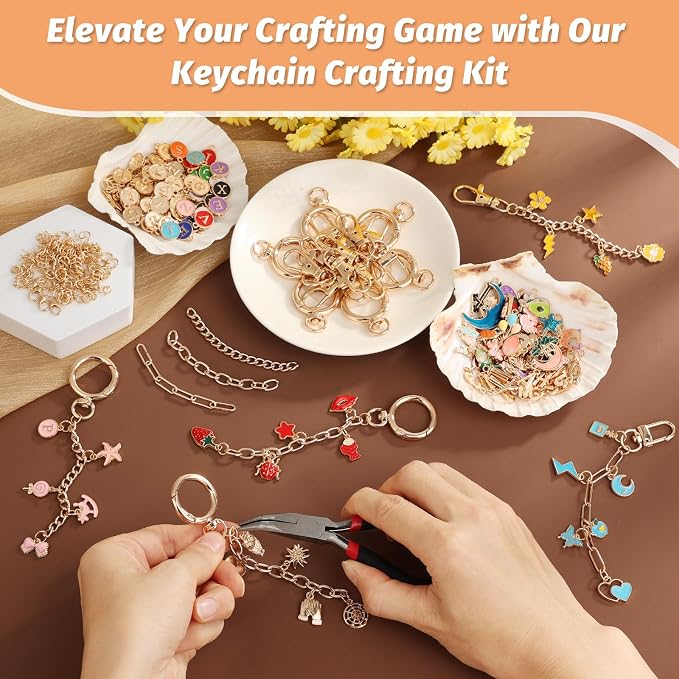 500Pcs Charms Lip Gloss Keychain Making Kit, DIY Craft Supplies - Image 7