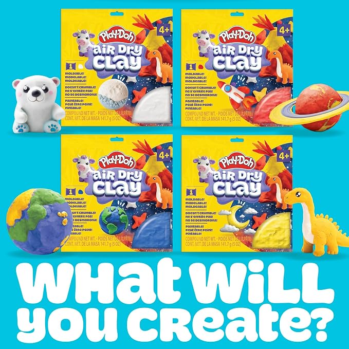 Play-Doh Air Dry Clay, 5 oz. Blue Clay Bag, Art Supplies, Craft Supplies - Image 7
