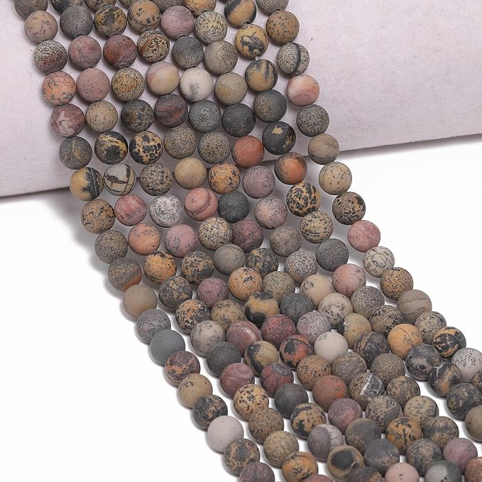 45pcs Natural Matte Yellow Serpentine Gemstone Beads,8mm Frosted Round Loose - Image 7