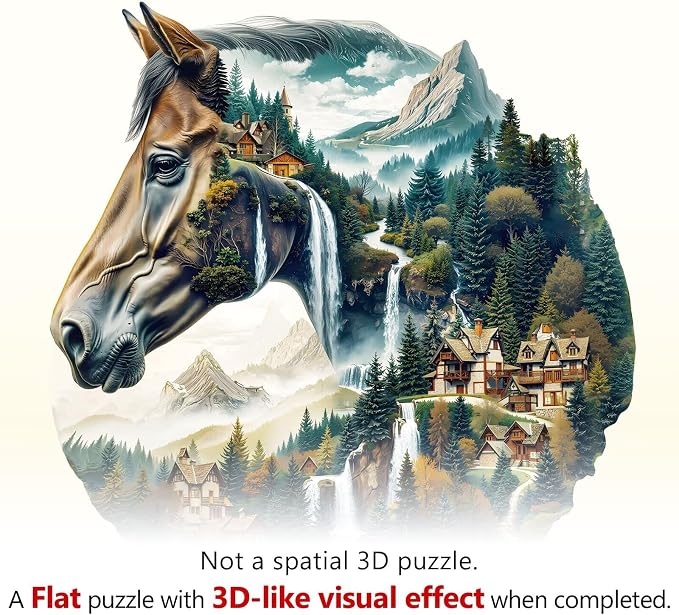 Mountain and River Horse Puzzles Adults Gifts Wooden 260 Pieces 13.4 * 13.0in - Image 9