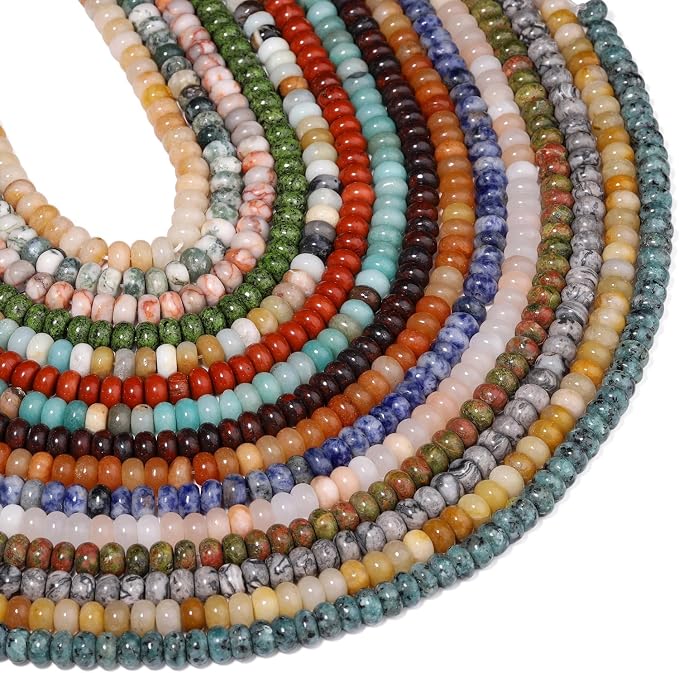 Songxi 5x8mm Natural Blue Sodalite Stone Rondelle Beads, Gemstone - Image 9