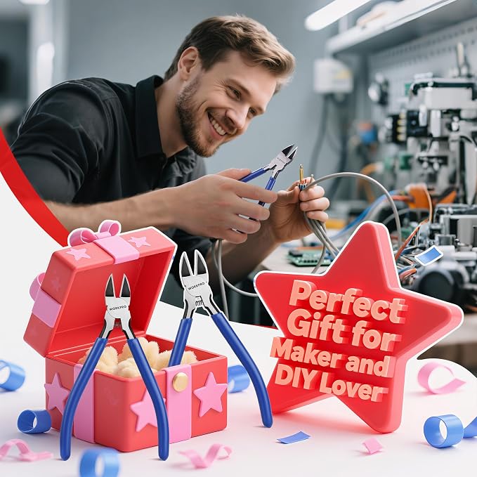 WORKPRO 2 Pack Wire Cutters, 6 Inch Precision Flush Cutters, Spring Loaded Side - Image 9