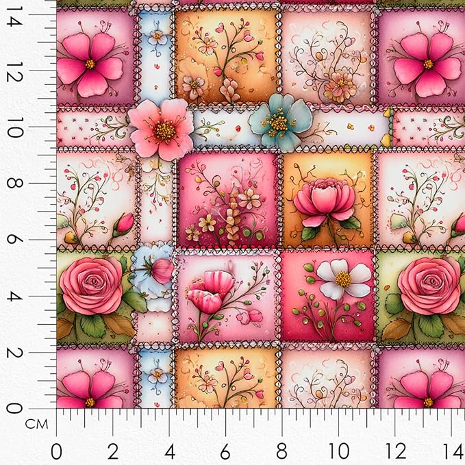  Pink Fairy Patchwork Cotton Fabric Panel – 6 Designs + Bonus Patchwork Sheet - Image 8