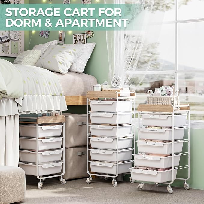 6 Drawer Rolling Cart for Craft Storage, Utility Drawer Organizer - Image 9