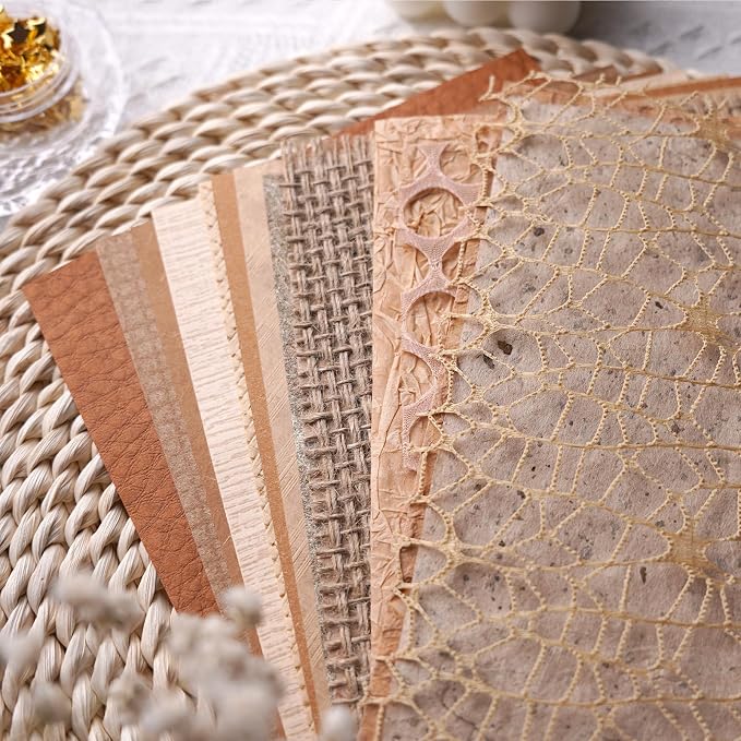 15Pcs Handmade Scrapbook Art Paper Craft Textured Paper Colorful A5 sheet Mesh - Image 10