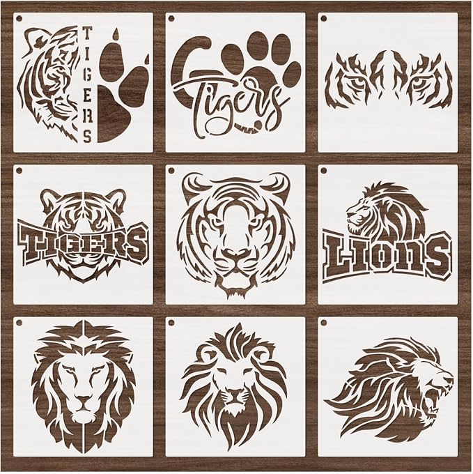 yhslmh Lion Tiger Stencils for Painting on Wood Reusable Animal Spray Paint - Image 8