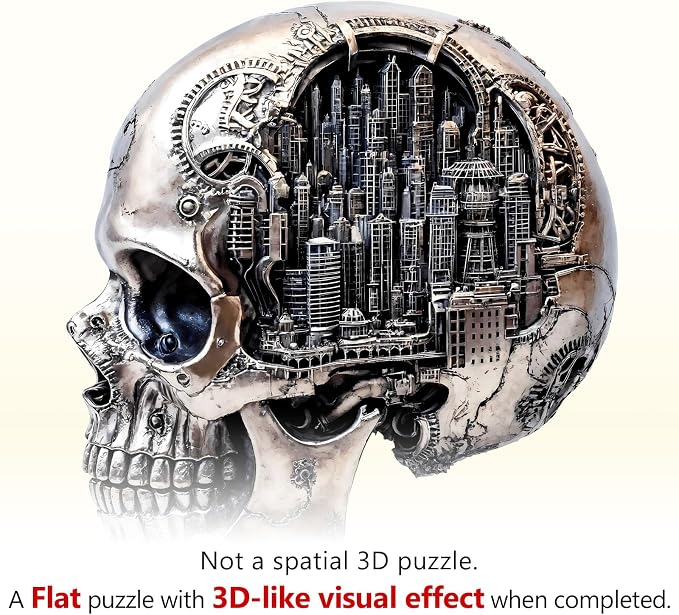 City Skull Puzzles Adults Gifts Wooden 250 Pieces 13.4 * 12.3in - Image 9