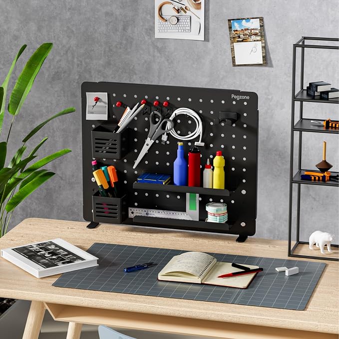 PEGZONE Clamp on Desk Pegboard, 20.4" x 16.5", - Image 7