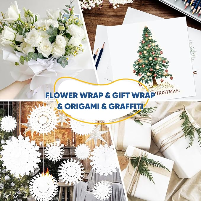 White Wrapping Paper Craft Paper Kraft Paper Roll 15" x 450", Bulletin Board - Image 7
