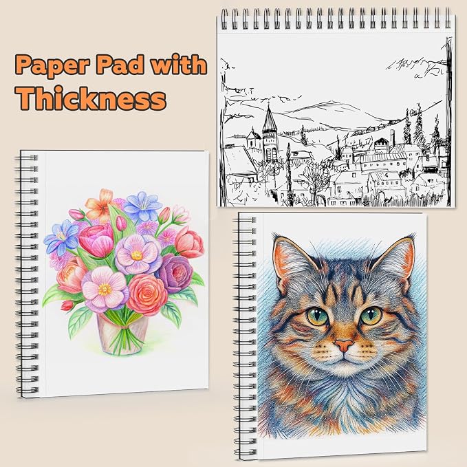 2PACK 5.5x8.5 and 1Pack 9 x 11 inches Hardcover Sketch Book,3 Pack - Image 9