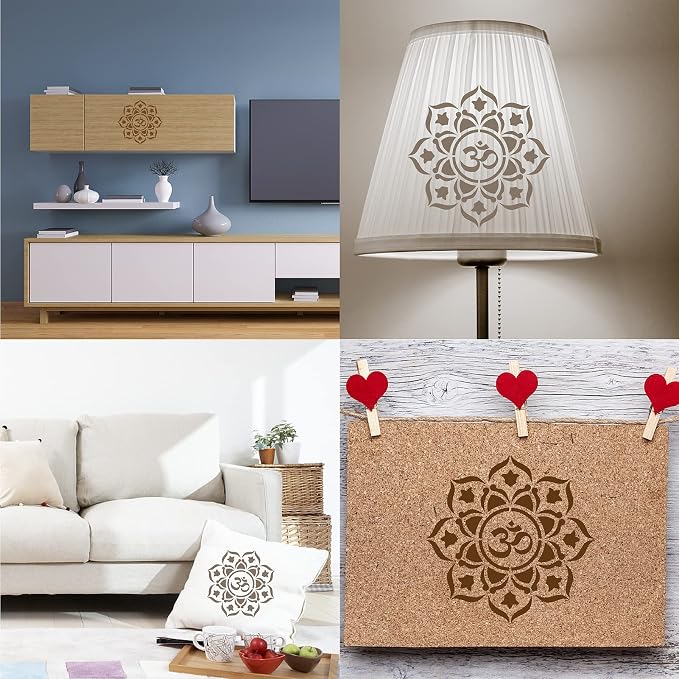 GORGECRAFT Chakra Mandala Stencil Reusable Flower Template Large 11.8x11.8 Inch - Image 7