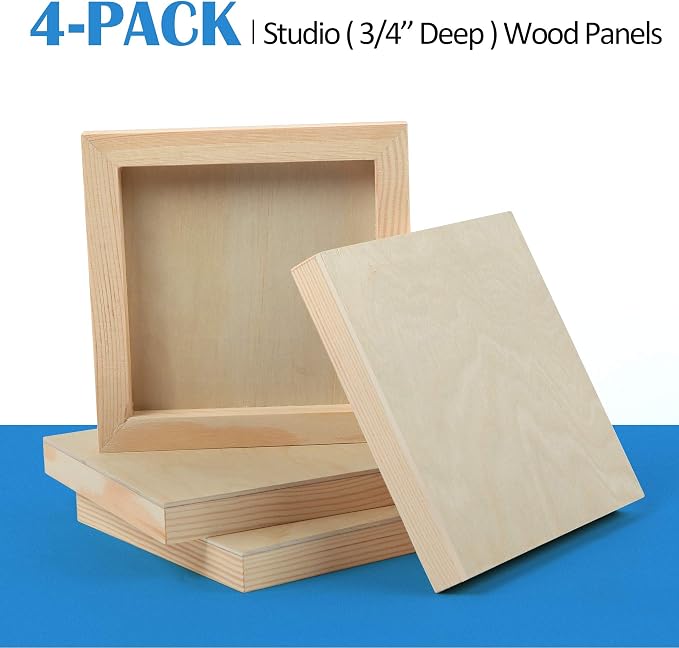 Falling in Art 4 Pack 6x6’’ Unfinished Birch Wood Panels Kit - Image 7