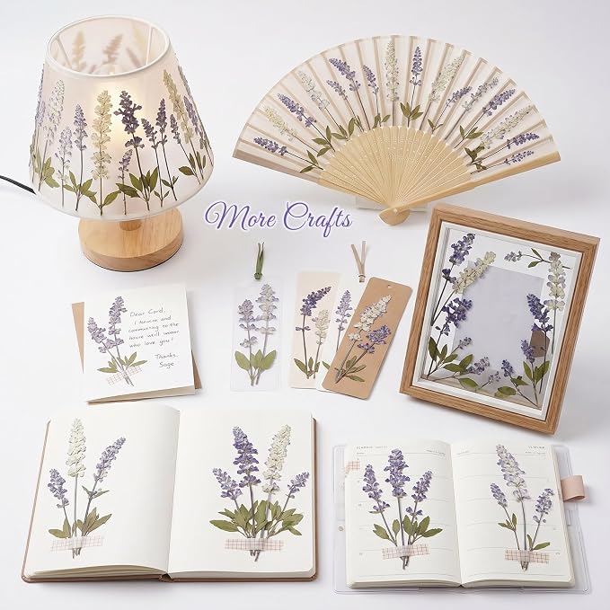 48 Pcs Natural Dried Pressed Garden Sage Flowers - Image 7