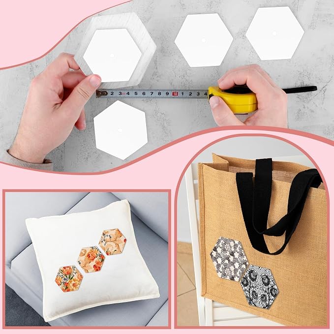 500 PCS Paper Piecing 1", Hexagon Quilting Templates - Image 7