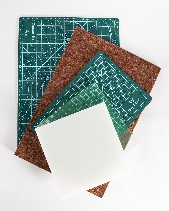 5 Pcs Leather Punch Pads Set, A4+A5 Self Healing Cutting Mats, 15x15cm Rubber - Image 9