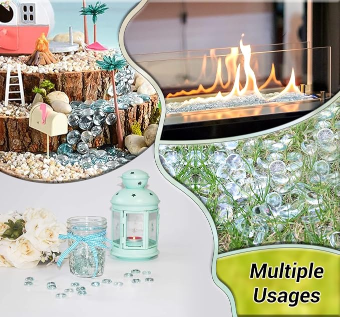 ARSUK Flat Glass Marbles, Fish Tank Rocks, Table Scatter, Glass Pebbles - Image 8