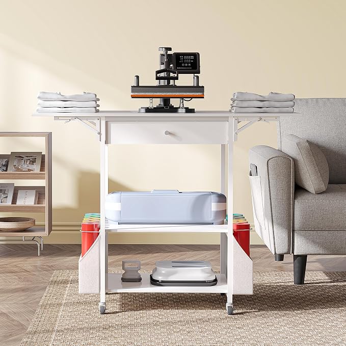 Foldable Heat Press Table—Hold 36 Vinyl Rolls, Movable Heat Press - Image 8