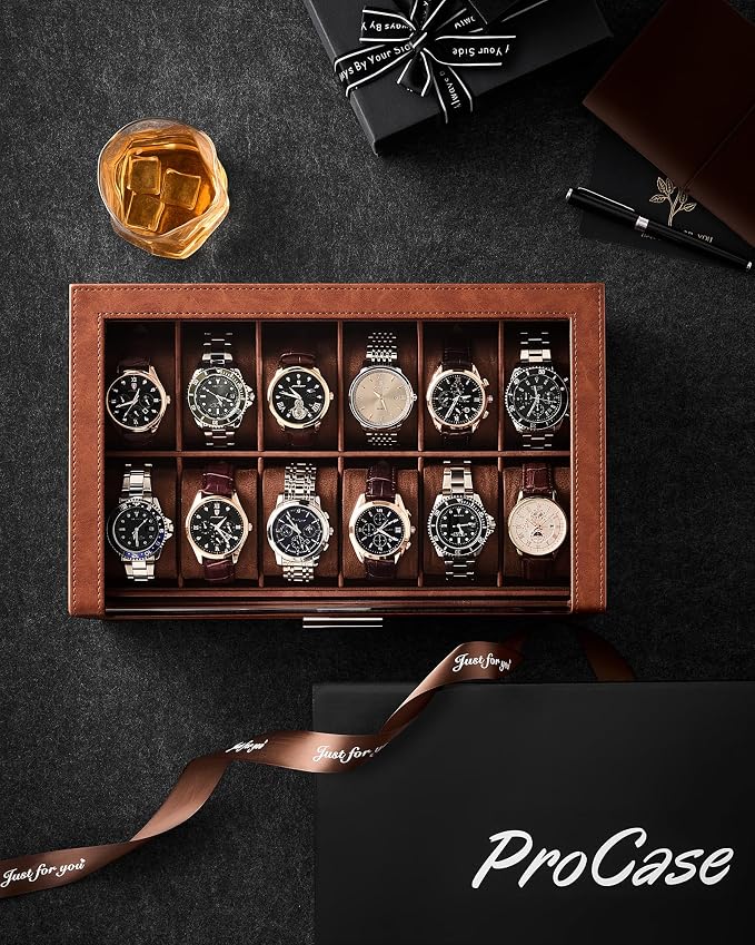 ProCase Watch Box for Men, 24 Slots Watch Display Holder - Image 7