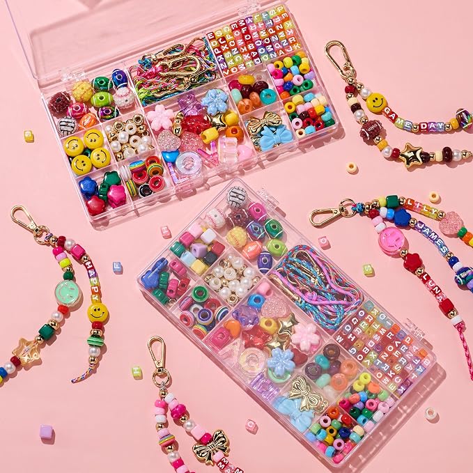 MYCUTEY DIY Keychain Making Kit-Beaded Keychain&Bag Charm Craft Supplies - Image 8