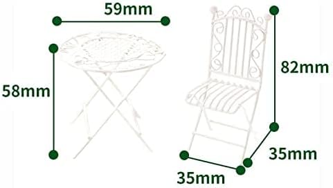 Dollhouse Miniature Bistro Table & Chairs Set Accessories Metal 1:12 Scale - Image 4