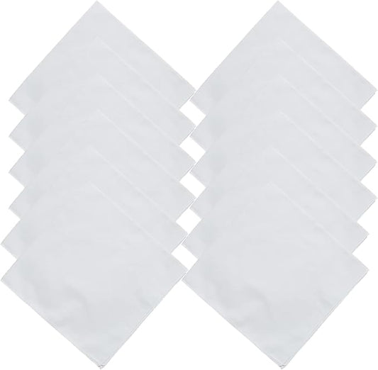 White Bandanas Women Men Large Cotton Tie Dye Party Supplies Plain Head Wrap by MLMOMVME