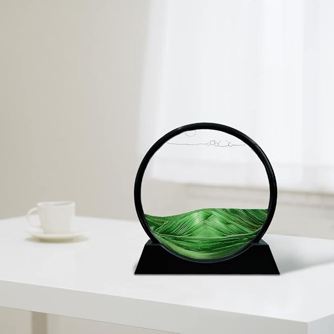 Muyan Moving Sand Art Picture Sandscapes in Motion Round Glass 3D Deep Sea Sand - Image 6