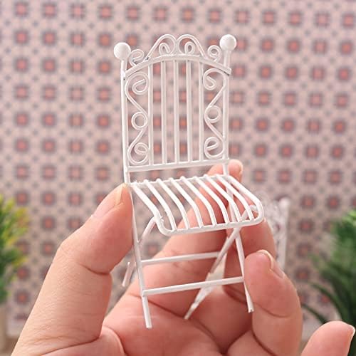 Dollhouse Miniature Bistro Table & Chairs Set Accessories Metal 1:12 Scale - Image 3