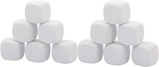 2.5 Inch White EVA Foam Dices for Kids Graffiti, Building Blocks, Creative by EducationalProductsSupplier
