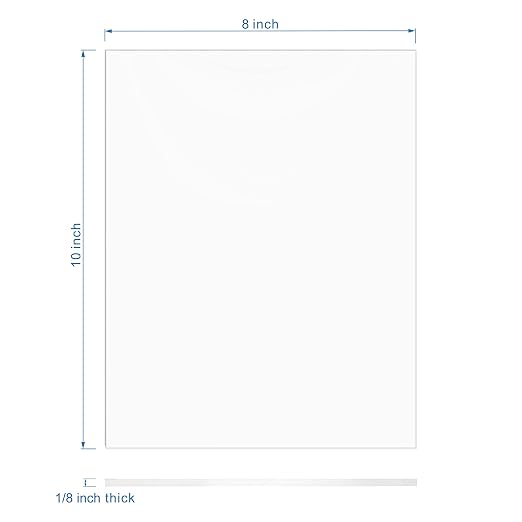 KAITELA Clear Acrylic Sheet 8" x 10" Cast Plexiglass Panel 1/8" Thick - Image 3