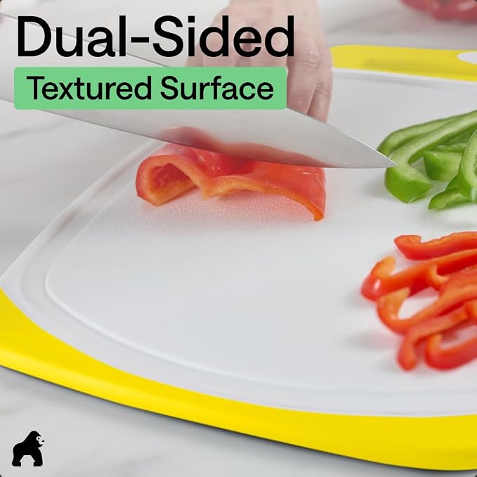GORILLA GRIP BPA-Free Reversible Kitchen Cutting Board Set of 3, US Designed - Image 6