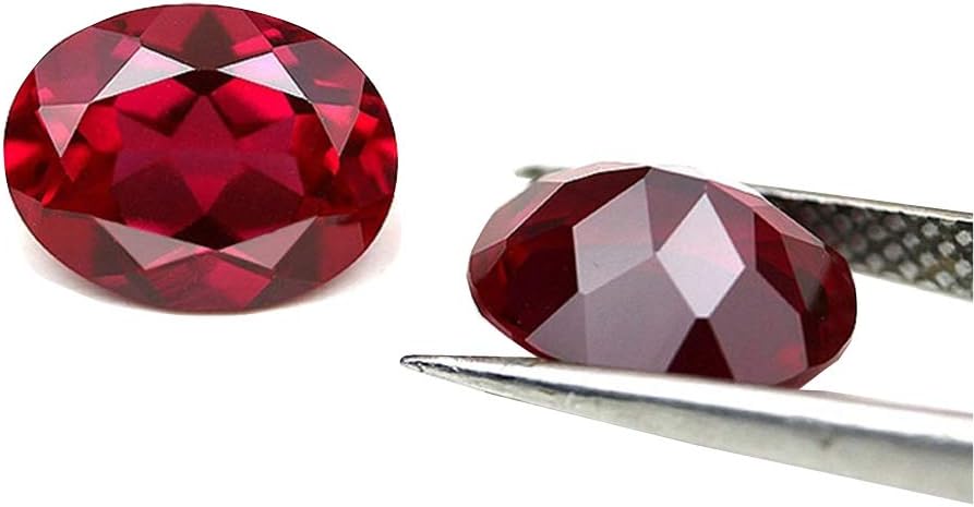 Ximimark 10Pcs Oval Shape Cut Red Mozambique Loose Gemstone 7x5mm by Ximimark