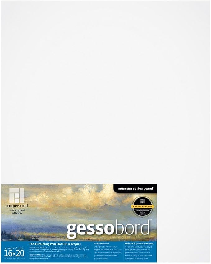 Ampersand Gessobord for Acrylic, Oil and Mixed Media, 3/4 Inch Depth Cradle by AmpersandArtSupply