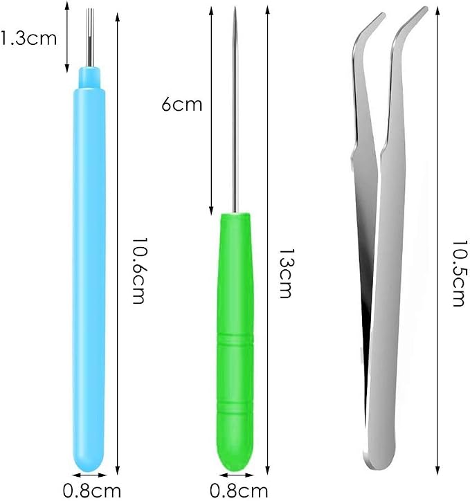 12 Pack Paper Quilling Tools Set, Slotted Needle Pens - Image 3