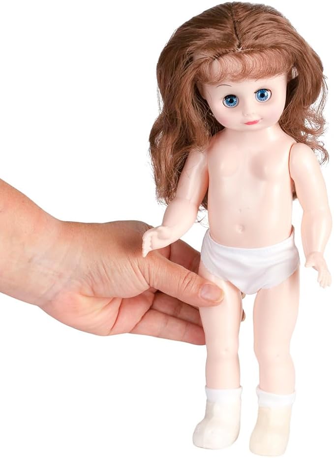 3 Auburn Brunette Full‑Body Dolls – Plastic Craft Doll Models, 13.5" | - Image 4