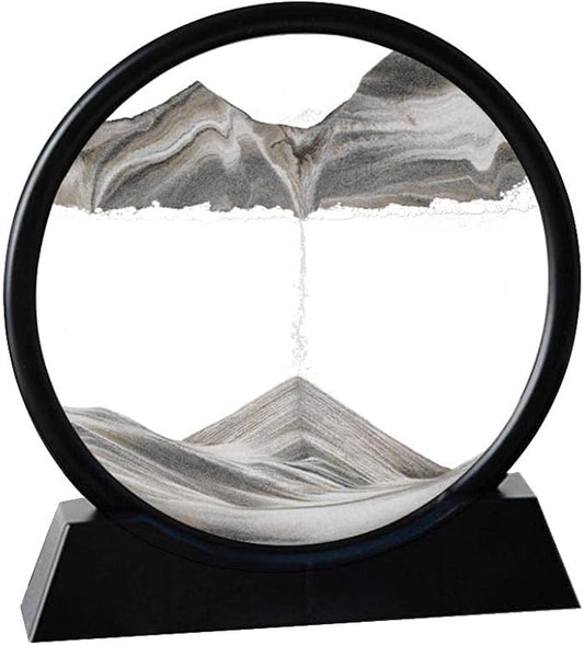 Arthink Moving Sand Art Picture in Motion Round Glass 3D Deep Sea Landscape by Arthink